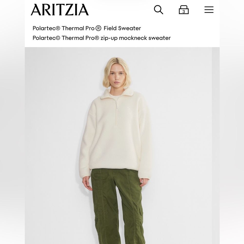 Aritzia TNA Polartec® Thermal Pro® Zip-Up Fleece – XS